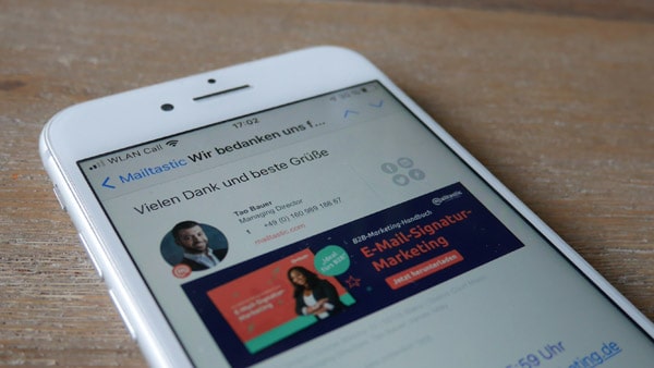 E-Mail-Signatur auf mobilem Endgerät